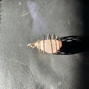 Silver Wire Wrapped rose quartz  Pendant